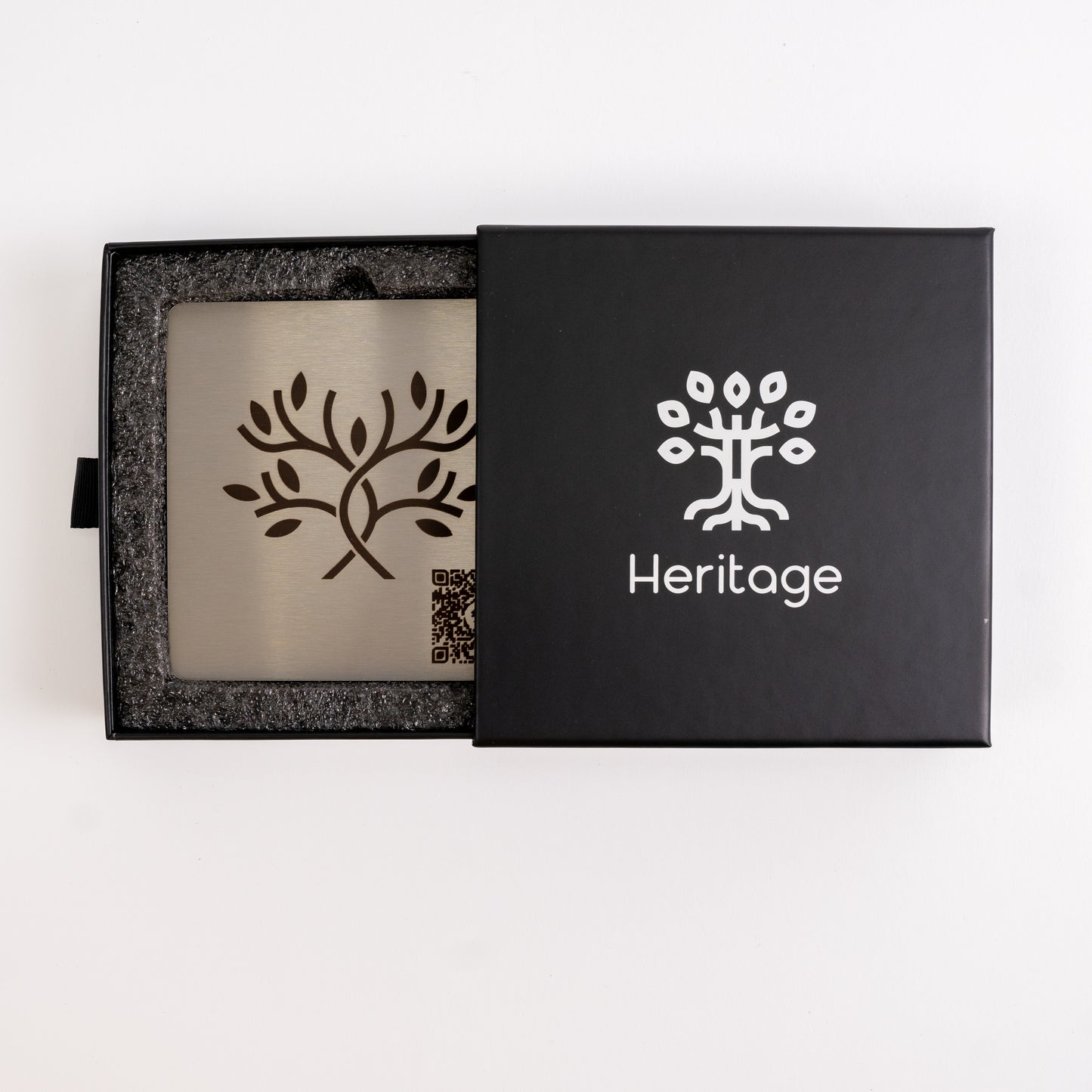 Plaque L’Arbre de la vie 4"x4" dans sa boîte noire Heritage.