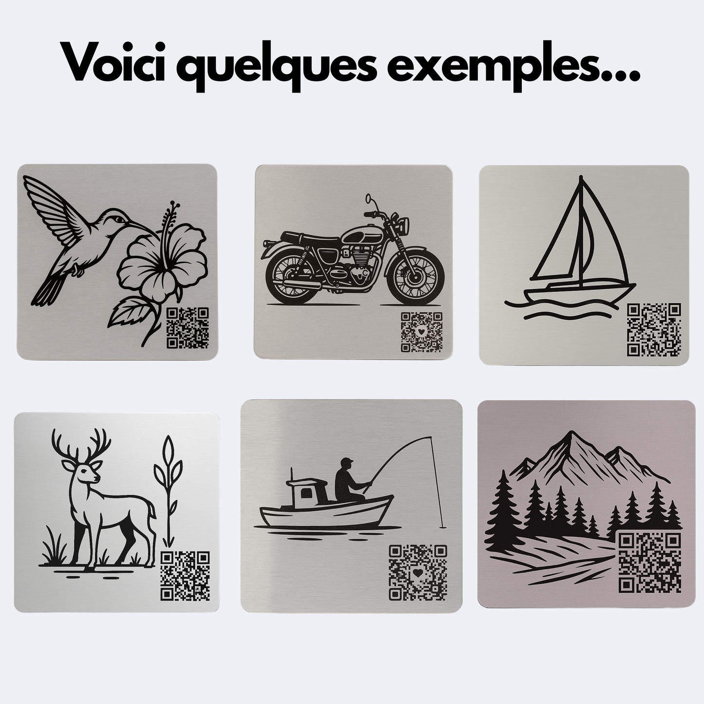 6 plaques héritages gravées